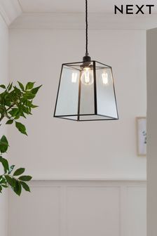 Black Pendant Light Hallway, Glass Pendant Light Living Room, Entrance Hall Pendant Light, Landing Pendant Lighting, Black Light Shade, Hall Pendant Lighting, Light Fittings Bedroom, Hallway Pendant Lights, Hall Ceiling Lights