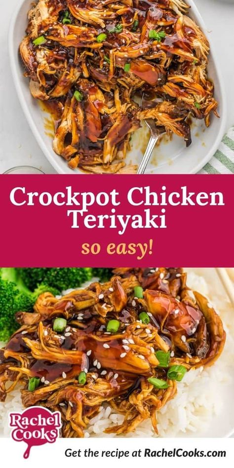 Boneless skinless chicken breasts and homemade teriyaki sauce served over rice make this crockpot teriyaki chicken a perfect weeknight meal. Chicken Teriyaki Stir Fry Crockpot, Boneless Chicken In Crockpot Recipes, Teriyaki Chicken Crockpot Recipes, Slow Cooker Teriyaki Chicken Thighs, Boneless Skinless Chicken Thigh Recipes Crockpot Slow Cooker, Teriyaki Chicken Thighs Crock Pot, Crockpot Boneless Skinless Chicken, Crockpot Teriyaki Chicken Easy, Boneless Chicken Crockpot Recipes