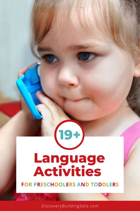 Simple language activities for toddlers and preschoolers can be powerful. As their first role model and "teacher," your belief in the value of language development through play is crucial. By encouraging language development activities, like reading, singing, talking, and block play, you create an environment for naturally occurring language activities. Let's play and build some valuable communication and language skills. Two Year Old Speech Activities, Toddler Language And Literacy Activities, Whole Language Approach Activities, Language Literacy Activities Toddlers, Language Activity For Toddlers, Quick Activities For Preschoolers, Speech Development Activities, Language Activity For Preschool, Language Development For Toddlers