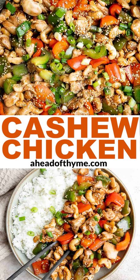 Cashew Chicken Korean Meals, Cashew Chicken Recipe, Spicy Cashews, Asian Meals, Food Asian, Poultry Dishes, Mapo Tofu, Fry Recipes, Quick Dinners