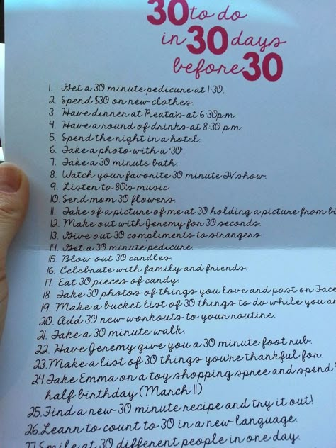 30th birthday: 30 things to do in 30 days before turning 30. A fun list! 30 Bday Ideas, Dirty 30 Party, Rip 20s, 30th Birthday Celebration, Regalos Diy, 30th Birthday Ideas For Women, 30th Bday Party, 30th Birthday Themes, 30th Birthday Bash