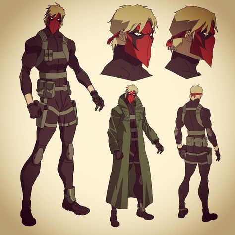 Grifter model sheet from JL Flashpoint, 2012. I was a huge Jim Lee fan when I was a kid so it was really fun to get a chance to design one of his Wildcats characters for our DCU animated movies. The model is a hybrid of the original Jim Lee design with the green trench coat and the more black ops look he wore when Travis Charest was drawing him. #grifter #justiceleagueflashpointparadox #justiceleague #wildcats #jimlee #dccomics #dcentertainment #modelsheet #characterdesign #wbanimation Phil Bourassa, Dc Fanart, Spider Men, Character Design Cartoon, Character Design Challenge, Univers Dc, Character Model Sheet, Jim Lee, Model Sheet