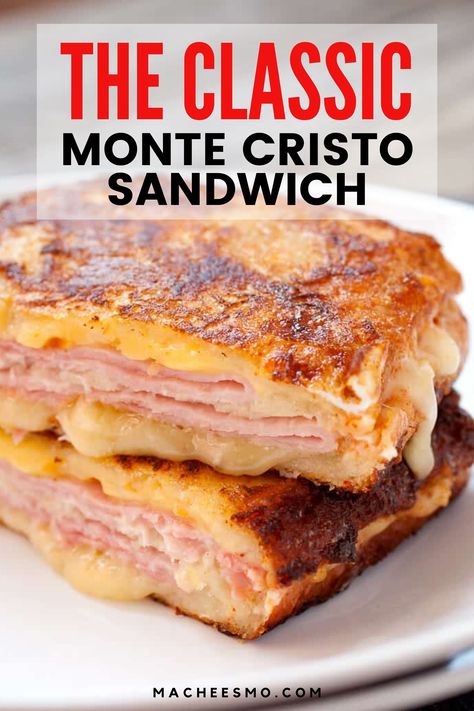 Grilled Ham And Cheese Sandwich, Diy Sandwich, Ic Recipes, Grilled Ham And Cheese, Monte Cristo Sandwich, Grilled Ham, Sandwich Bar, Classic Sandwich, Dinner Sandwiches