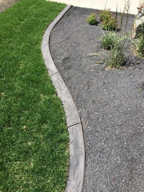 How to Make Concrete Garden Edging 16 Cement Garden Edging, Concrete Edging Landscape, Cement Flower Bed Border, Concrete Landscape Curbing, Diy Concrete Curb Edging, Concrete Edging Garden Borders, Poured Concrete Flower Bed Edging, Concrete Edger, Concrete Garden Edging