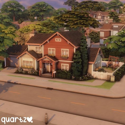 ♡ quartz ♡ | Cozy Suburban Family Home ✨ • ☁️ no cc ☁️ gallery id : quartzz64 ☁️ 40x30 ☁️ 3 beds / 2 baths • • tags 🏷️: #sims #sims4 #sims4house... | Instagram 2 Bedroom Sims 4 House Layout, 40x30 House Plans Sims 4, Family Suburban House, Simple Sims 4 Houses, Sims 4 Gallery House, Sims 4 Snowy Escape House, Sims 4 40x30 House, Sims 4 Big Family House, Sims 4 Suburban House