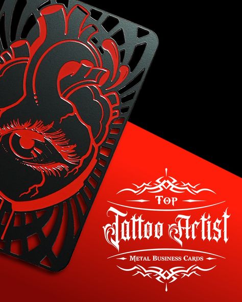 Get ready to enter a new era of networking in the tattoo industry with some INKREDIBLE custom metal business cards! 🖋️ Just as a tattoo tells a story, metal business cards are more than just contact information; they are a powerful statement of your professionalism and a window into your style. Dive into our newest blog post showcasing metal business card designs tailored for the tattoo industry – they are more than just skin deep 😉 Business Card Examples, Tattoo Business Cards Ideas, Business Card Tattoo, Tattoo Business Cards, Buissness Cards, Business Card Layout Design, Tattoo Artist Business Cards, Artist Business Cards Design, Business Cards Ideas