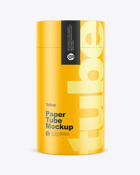 Matte Tube Mockup Creative Packing Design, Cardboard Tube Packaging, Paper Tube Design, Round Packaging Design, Yellow Packaging Design, Tube Packaging Design, Yellow Packaging, Round Packaging, Box Snack