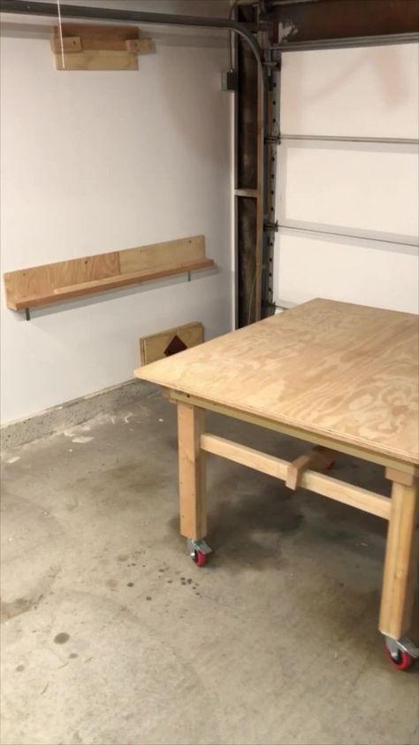 Foldup assembly table build #foldupassemblytable #diyfurniture #workbenchbuild | Neil Thegarageguy | Neil Thegarageguy · Original audio Assembly Table, Wood Worker, Building A Shed, Built In Bench, Woodworking Plan, Woodworking Projects Plans, Wood Working For Beginners, Custom Woodworking, The Garage