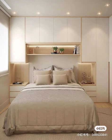 Small Bedroom Inspiration, Small Bedroom Interior, Bedroom Built In Wardrobe, Small Apartment Bedrooms, Small Room Design Bedroom, Wardrobe Design Bedroom, Small Room Design, Comfortable Bedroom, Tiny Bedroom