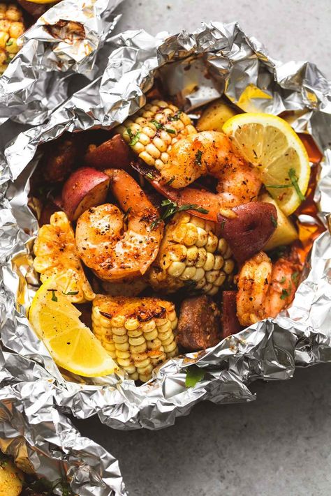 Cctaylor456 Shrimp Boil Foil Packs, Shrimp Boil Foil, Shrimp Corn, Boiled Dinner, Foil Pack Dinners, Foil Packet Dinners, Grilling Recipes Sides, Foil Pack Meals, Recipes Shrimp