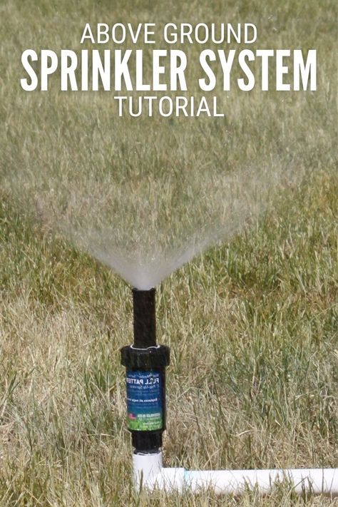 Make an above-ground sprinkler system using PVC pipe and some sprinkler heads. Click here for the step by step tutorial. #thecraftyblogstalker #abovegroundsprinkler #diysprinklersystem Above Ground Sprinkler System, Homemade Sprinkler, Sprinkler System Diy, Lawn Sprinkler System, Garden Sprinklers, Sprinkler Heads, Water Sprinkler, Lawn Sprinklers, Work Diy