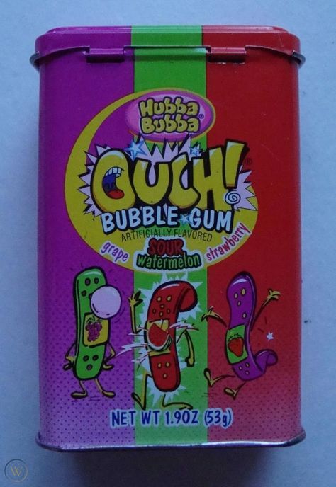 Ouch Bubble Gum, Hubba Bubba, Brand Creation, Group 1, 90s Kids, Early 2000s, Bubble Gum, Gum, Lunch Box