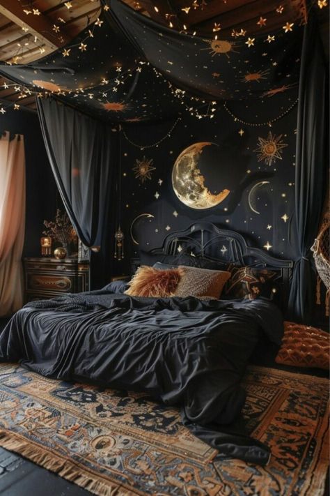 Bedroom Ideas, Stars, Bedroom, Bed Room, Ceiling, Moon, Bed, Wall