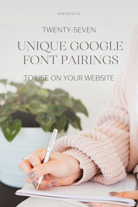 Look through 27 curated free google font pairings to use on your website. Choose from bolds and serifs, scripts and more. Professional Font Pairing, Wordpress Font Pairings, Free Google Fonts Pairing, Best Serif Fonts Free, Chic Font Pairings, Google Font Pairings Website, Best Google Fonts For Website, Elegant Google Font Pairings, Fonts Pairing Ideas