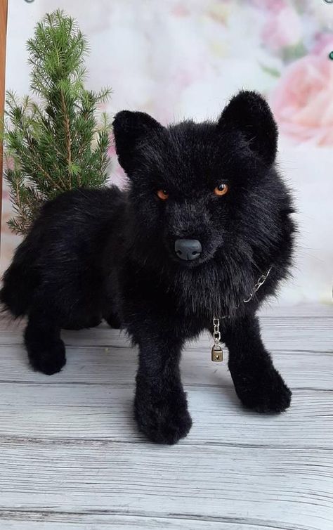 Wolf Pet, Black Stuffed Animal, Wolf Stuffed Animal, Wolf Plush, Tent Room, Realistic Stuffed Animals, Wolf Stuff, Baby Wolf, Big Plush