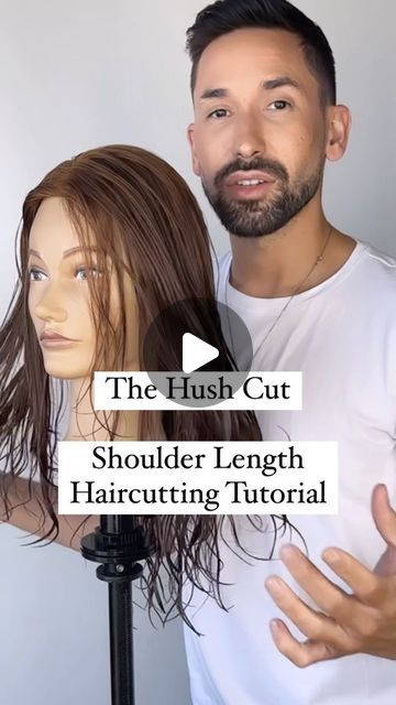 Justin Toves-Vincilione on Instagram: "The Hush Cut Tutorial - for shoulder length hair ✂️ #authenticbeautypartner . Follow along to learn my version of the trending Hush Cut, seen in many of our clients’ inspo photos! What makes this cut special is that it’s designed with multiple different techniques. I like the shoulder length version a lot more now that fall is here, I can picture it worn with so many cool outfits! Lmk what you all think! . Products used: @authenticbeautyconcept.us 🍃 Hydrate Spray Conditioner used as a cutting aid 🍃 Nourishing Hair Oil used to tame frizz & flyaways 🍃 Replenish Balm for sleekness and shine . #hairtutorial #hairtutorials #hairvideos #hairvideo #haireducation #haireducator #hairtutorialvideo #hairtrends #hushcut #haircut #haircutting #haircuttutorial # Hushcut Haircut, Hush Cut Tutorial, Diy Shoulder Length Haircut, Hush Cut Hair Medium, Short Shoulder Length Hair, Hush Cut, Bake Oatmeal, Layered Haircuts Shoulder Length, Shoulder Length Layered