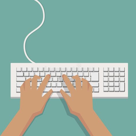 Flat Hands typing on white keyboard with cable. And pastel background stock illustration White Keyboard Wallpaper, Typing Illustration, Hand Typing On Keyboard, Keyboard Illustration, White Keyboard, Product Illustration, Planet Drawing, Lace Blouse Design, Keyboard Typing