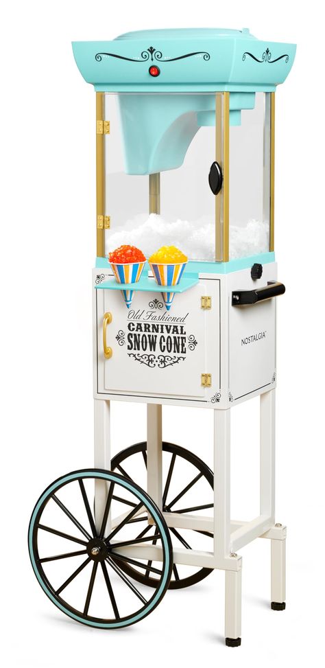 PRICES MAY VARY. LARGE CAPACITY: Holds enough snow for approximately 72 (8 oz.) snow cones, making this perfect for birthday parties and other big events! NOSTALGIA SNOW CONE KITS: Unit works perfectly with all Nostalgia snow cone kits - try the Snow Cone Kit (SCK3), Snow Cone Syrups (SCS160), or the Straws and Cups (SCSTRAWCUP20) DELUXE SHAVING SYSTEM: Stainless steel blades shave 2 pounds of ice in just 90 seconds, allowing you to fill up snow cones quickly STANDARD ICE CUBES: Fill the shaving Snow Cone Station, Snow Cone, Plastic Icecicles, Circus Room Decor, Snow Cone Stand, Snow Cone Machine, Snow Cone Syrup, Food Cart Design, Ice Machine