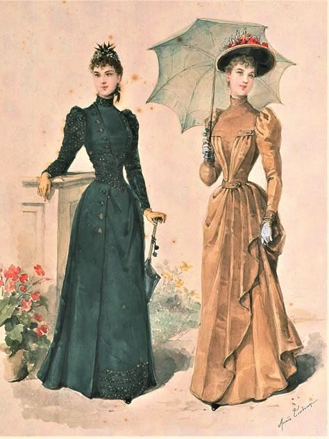 Fashion Plate - La Mode Illustree - 1891 1898 Fashion, 1900 Fashion Plate, 1890s Dress, 1890 Fashion, 1900 Fashion, Victorian Era Fashion, 1890s Fashion, Decades Of Fashion, 1900s Fashion