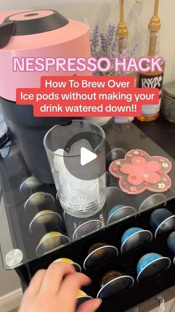 Brookelyn  Meyer ☕️✨🌸 on Instagram: "No more watered down iced coffee 🫶🏻😋  Make your Nespresso brew over ice pods without watering down your coffee!  Make sure to follow me @brookelynlikesespresso for more Nespresso tips and coffee recipes posted daily 💕🫶🏻  Code BROOKELYN10 @nespressousa for $10 off the Nespresso Vertuo pop plus machine on the site and boutiques until July 3rd!  #Nespresso #icedcoffee #icedcoffeeseason #NespressoPartner #EarnsCommission" Nespresso And Keurig Coffee Bar, Nesspreso Vertuo Coffee Bar, Nespresso Vertuo Pop Recipes, Nespresso Vertuo Coffee Station, Vertuo Nespresso Recipes Iced, Nespresso Virtuoso Recipes, Bianco Doppio Recipe Nespresso, Nespresso Vertuo Iced Coffee Recipes, Nesspreso Coffee Recipes