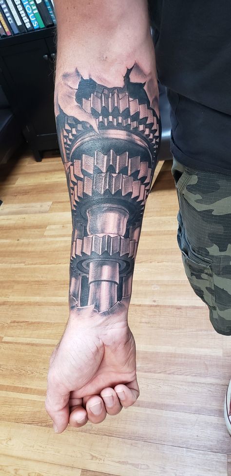 Mechanic Forearm Tattoo, Diesel Injector Tattoo, Mechanic Sleeve Tattoos For Guys, 3d Realistic Tattoo, Mechanic Tatoos Design, Forearm Biomechanical Tattoo, Bionic Tattoos For Men, Mechanic Arm Tattoo, Mechanic Tattoos For Men