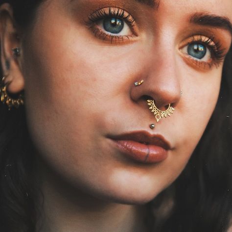 Gold Septum Ring, Septum Nose Rings, Septum Nose, Mixed Metal Rings, Indian Nose Ring, Septum Jewelry, Tragus Earrings, Nose Jewelry, Septum Piercing