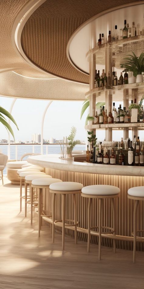 Beach Bar Architecture, Modern Restaurant Design, Resort Interior, Luxury Beach House, Bar Inspiration, Sala Grande, H Design, Hotel Interior Design, Lounge Design