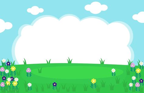 Sky With Flowers, Kindergarten Pictures, Cartoon Garden, Garden Background, School Images, Background Powerpoint, Kids Background, Presentation Design Template, Magazines For Kids