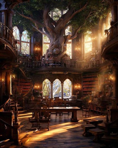 Fantasy Cottage Interior, Castle Library, Fantasy Furniture, Fantasy Wizard, Dream Library, Fantasy Rooms, Hobbit House, Fantasy Homes, Lily Evans