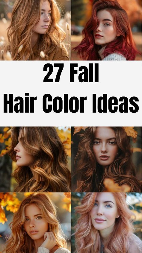 Creative Colour Hair Ideas, Honey Almond Hair Color, New Fall Hair Color Ideas, Caramel Highlights On Red Hair, Bold Fall Hair Colors, Fall Colors For Hair, Dark Auburn Hair With Blonde Highlights, Hair Colour For Fair Skin Tone, Fall 2024 Hair Color Trends