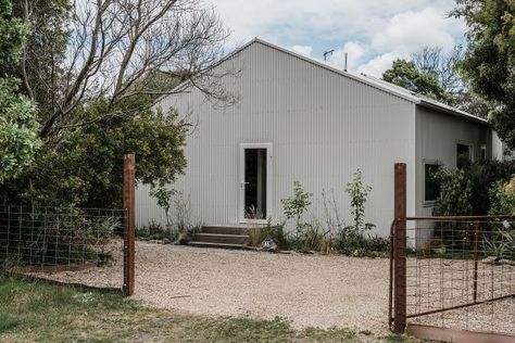 White Shed, Grey Stone Tiles, Rustic Chic Design, Window Nook, Cosy Lounge, Beach Shack, House Viewing, Shed Homes, Beach Bedroom