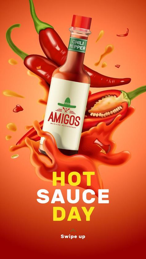 Spicy Food Creative Ads, Sauce Ads Design, Sauce Creative Ads, Spicy Graphic Design, Hot Sauce Poster, Sauce Ads, Keen Jasper, Hot Chili Sauce, Food Promotion