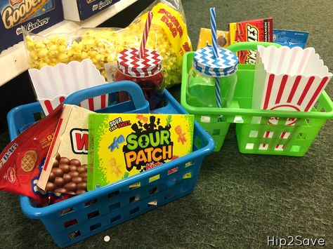 GET ORGANIZED! 10 Storage Solutions ONLY $1 Each at Dollar Tree – Hip2Save Dollar Tree Snackle Box Ideas, Outdoor Movie Night Party, Movie Night Basket, Diy Movie Night, Baskets For Kids, Backyard Movie Party, Dollar Tree Storage, Movie Night Gift Basket, Movie Night For Kids