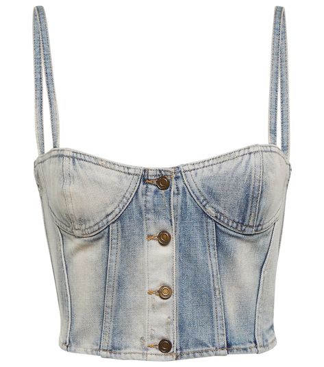 Saint Laurent Denim, Saint Laurent Sneakers, Saint Laurent Tote, Cropped Corset, Pointy Heels, Polo Women, Corset Style Tops, Denim Corset, Estilo Chic