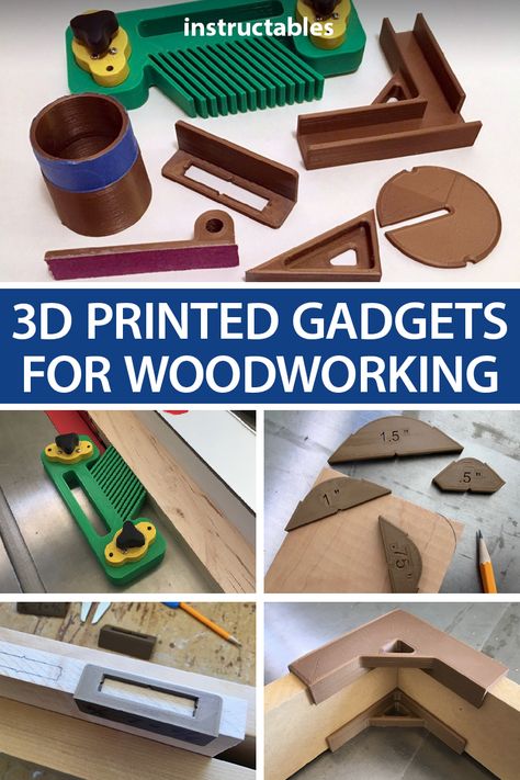 Check out this collection of simple 3D printed gadgets, designed with Fusion 360, that will help out with woodworking tasks.  #workshop #woodshop #tools #3Dprint #jigs #gauge Beginner 3d Printer Projects, 3d Printed Gadgets, Balayage Hair Diy, Woodworking Gadgets, Beautiful Woodwork, Woodshop Tools, Useful 3d Prints, 3d Templates, Woodworking Blueprints