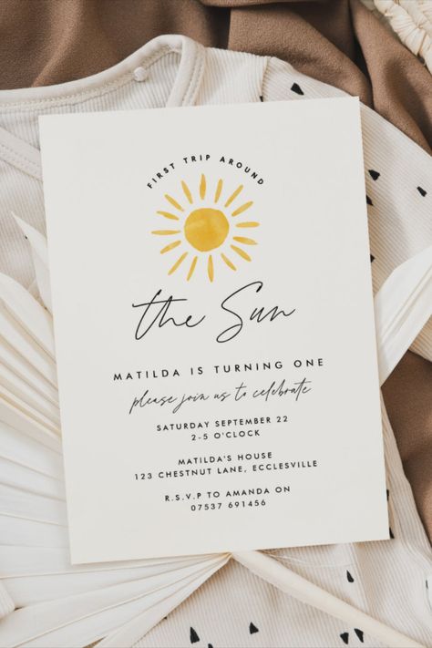 sunshine 1st birthday watercolor sun yellow modern invitation
First trip around the sun. Sunshine 1st birthday watercolor sun yellow modern elegant birthday invite #birthday #happybirthday #birthdaycards #birthdayparty #firstbirthday #turningone #onderful #newborn Sunny One Birthday, Watercolor Birthday Invitation, First Trip Around The Sun Invitation, Sun Invitations, Sunshine Theme Birthday Party, Sun First Birthday Party, One In The Sun, Sunshine 1st Birthday, Sun Theme