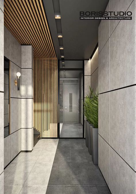 Minimalistic Lobby Design, Residential Building Lobby Design, Elevator Entrance Design, Residential Lobby Interior Design, Building Lobby Design Residential, Coridorio Design Modern, Residential Building Entrance Lobby, Modern Entrance Lobby Design Residential, Office Corridor Design