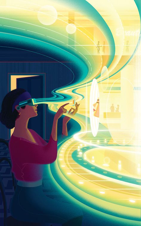 Sam Chivers, Beauty Inc - The Next Dimension. Virtual Reality Art, Virtual Reality Design, Augmented Virtual Reality, Virtual Reality Technology, Logos Ideas, New Energy, Editorial Illustration, Augmented Reality, Virtual Reality