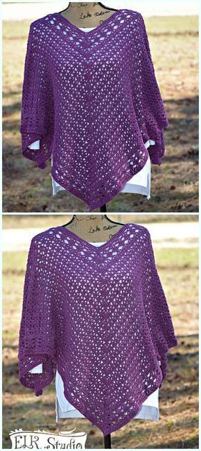 Southern Diamonds Poncho Crochet Free Pattern - Fall & Winter Women #Poncho; #Crochet; Patterns Crochet Poncho Free Pattern Woman, Cape Au Crochet, Crochet Poncho Patterns Easy, Crochet Leaf, Crocheted Shawl, Crochet Cape, Crochet Poncho Free Pattern, Poncho Crochet, Crochet Shawl Pattern Free