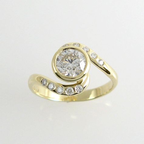 Multi Diamond Ring, Twist Engagement Ring, Modern Diamond Rings, Modern Engagement Ring, Bypass Engagement Ring, Fancy Diamond Ring, Engagement Rings Twisted, Real Diamond Rings, Unique Diamond Engagement Rings