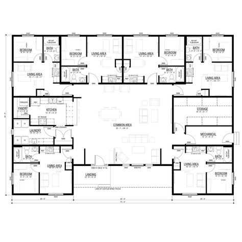 Cassiar Seniors Complex Design | Winton Homes Senior Living Facilities Design, Senior Living Facilities Floor Plans, Communal Living Floor Plans, Nursing Home Floor Plan, Nursing Home Design, Senior Living Facilities, Communal Kitchen, Senior Housing, Small Floor Plans