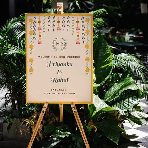 Wedding Entrance Board Design | Haldi Welcome Board | Floral Signage Board Wedding Welcome Board Design, Wedding Entrance Board, Haldi Welcome Board, Floral Signage, Welcome Board Design, Entrance Board, Wedding Sign Decor, Signage Board, Wedding Welcome Board