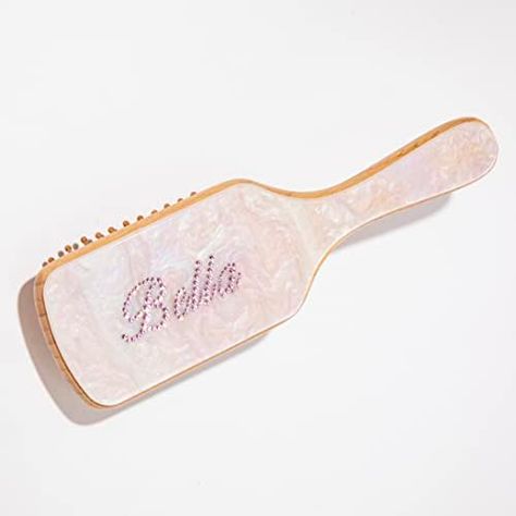 Amazon.com : Rhinestone Personalized Brushes Turtle Color Name Hair Brush Handmade Rhinestones Hairbrush | Natural Wooden Bamboo Brush Wide-Tooth, Ultra-Soft,Anti Static,Massage Scalp | Suit For All Hair Types : Beauty & Personal Care Bling Hair Brush, Pink Hairbrush Aesthetic, Aesthetic Hairbrush, Aesthetic Hair Brush, Cute Hairbrush, Pink Hair Care, Pink Hairbrush, Men Hair Styling, 2025 Wishlist