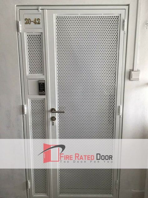 Buy Pet Friendly Simple Design KATO Wire Mesh GATE at best price in Singapore Industrial Grill Door, Mesh Gate Design, Hdb Gate, Mesh Gate, Backyard Door, Door Grill, Aluminium Door, Grill Gate Design, Fire Rated Doors