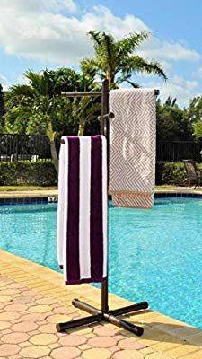 Amazon.com: Jamlyn Pool & Spa Towel Rack Bronze Premium Extra Tall Towel Tree Outdoor PVC: Home & Kitchen French Pool, Outdoor Towel Rack, Pool Towel Holders, Furniture Grade Pvc, Towel Rack Pool, Pvc Pool, Poolside Decor, Deck Accessories, Pool Life