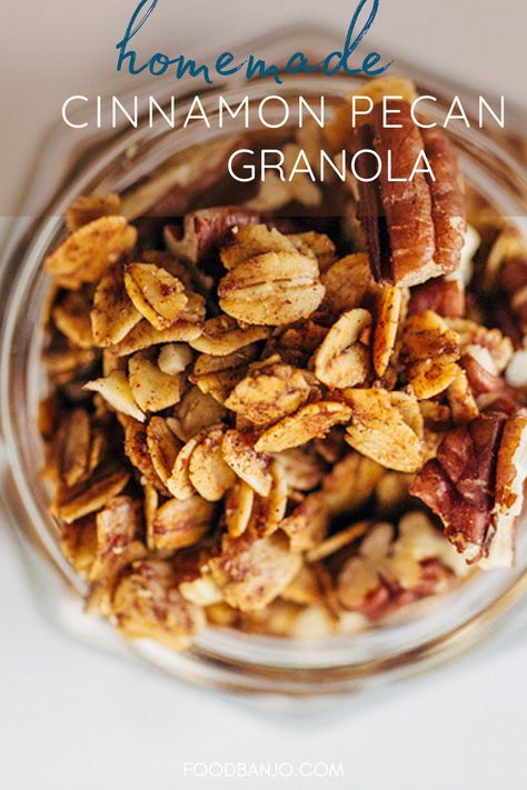 Low Calorie Granola Recipe, Low Calorie Granola, Pecan Granola Recipe, Healthy Low Calorie Snacks, Pecan Granola, Easy Granola Recipe, Easy Homemade Granola, Homemade Granola Healthy, Savory Breakfast Recipes