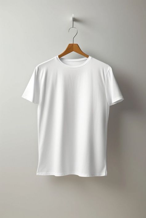 Customizable white t-shirt mockup design | premium image by rawpixel.com / Chat Mockup Camisa, Mock Up T Shirt, White Tshirt Mockup, Mens Plain T Shirts, T Shirt Plain, Plain White T Shirt, Mockups Free, Fabric Photography, T Shirt Png