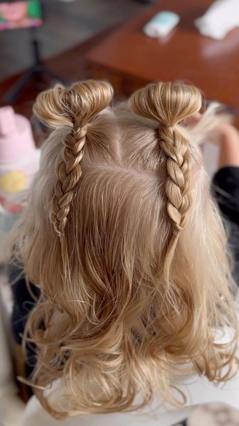 Cute Toddler Hairstyles, Girly Hairstyles, Girl Hair Dos, Videos Aesthetic, Toddler Hairstyles Girl, Easy Toddler, Crazy Hair Day At School