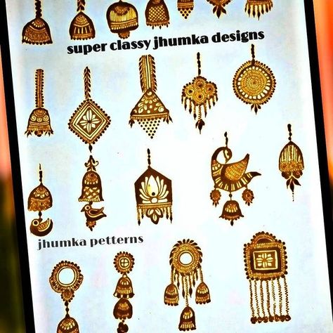 Jumka Mehndi Designs, Jumkha Mehndi Designs, Jhumka Designs Mehandi, Jumka Mehandi Designs, Bridal Elements Mehendi, Jhumka Mehndi Design, Artistic Mehendi, Hand Mahendi, Mehandi Practice