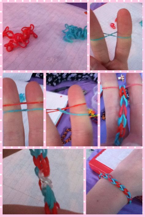 Rubber Band Bracelet Tutorial Matching Rubber Band Bracelets, Bead And Rubber Band Bracelets, Rubber Band Bracelet Tutorial, How To Make Braclets, Diy Rubber Band Bracelet, Loom Band Bracelets, How To Tie Shoes, Band Bracelets, Bracelets Tutorial